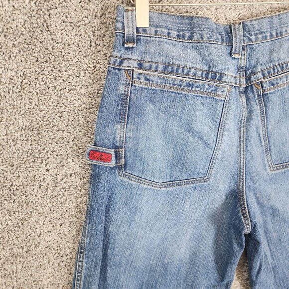 VTG JNCO Jean Shorts 35X12 Blue Crown Skater Streetwear Crown Wide Leg Baggy Y2k - Picture 7 of 16